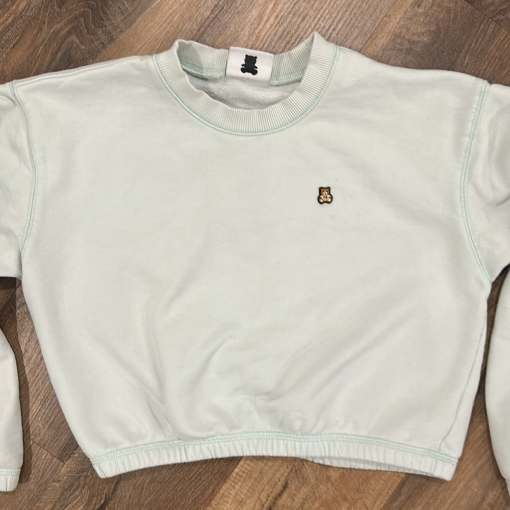 teddy fresh classic fleece cut off crewneck, size S. Pale green - Picture 2 of 15